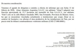 compra de aluar en fate