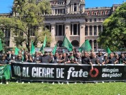 Trabajadores de FATE movilizan a la Secretaría de Trabajo