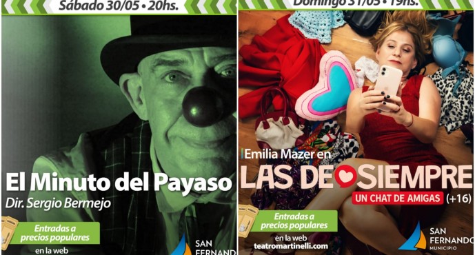 Dos obras de teatro se presentan en el Martinelli el próximo fin de semana