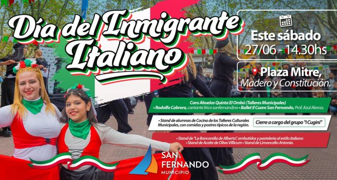 Día del Inmigrante Italiano en la Plaza Mitre y arte en el Otamendi