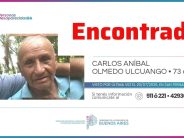 Último momento: encontraron a Carlos Olmedo, el vecino que parece Alzheimer
