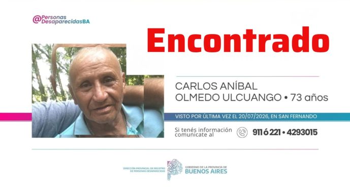 Último momento: encontraron a Carlos Olmedo, el vecino que parece Alzheimer