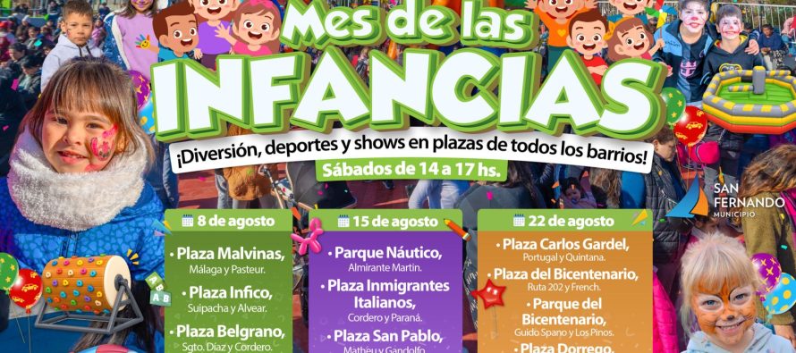 Sábados de juegos y shows gratuitos por el Mes de las Infancias