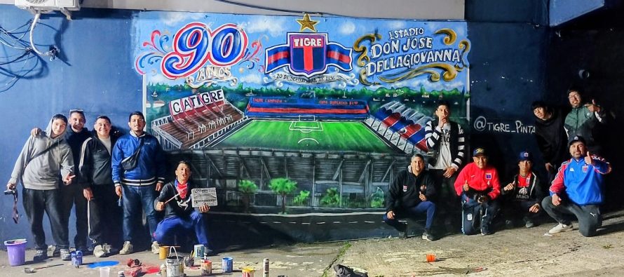 Tigre Pinta inauguró un nuevo mural que conmemora los 90 años del Estadio Dellagiovanna